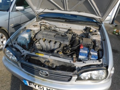 A 2001 Toyota Corolla GS Hatchback, registration FY51 KHP, petrol, five door hatchback, 1398cc, first registered 21st September 2001, silver, V5 present, one key, last known mileage 36,846 at MOT 25th August 2021. - 9