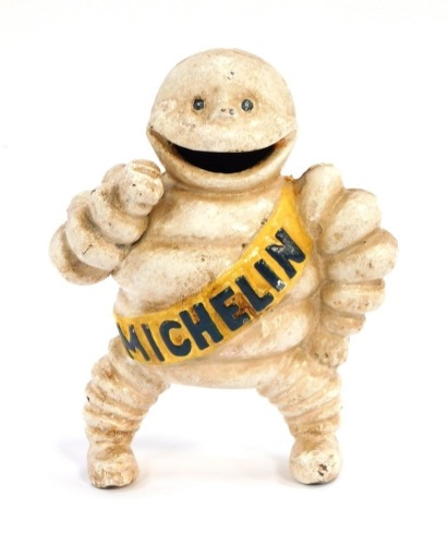 A cast metal Michelin Man mascot, 16cm high.