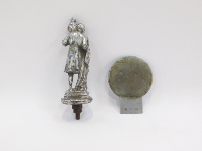 An Additional Curates Society car badge, and a St Christopher chrome car mascot, 14cm high. (2) - 2