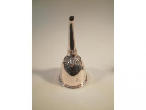 A George II silver wine funnel