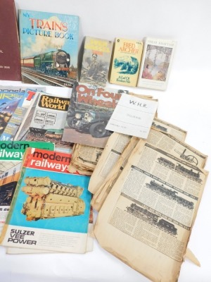 A group of Model Railways magazines and newspaper railway books, a Leyland Service Manual, etc. (a quantity) - 3