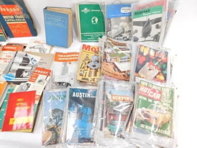 A group of motor car magazines and catalogues, to include The Ferado Motor Trade Catalogue, Dyke's Automobilia Encyclopaedia 21st Edition, Suspension Guides service books, motoring magazines, Austin Magazine, etc. (2 boxes) - 4