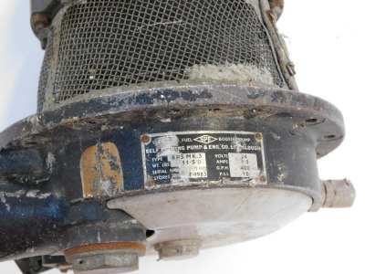 A fuel pump for a Shackleton aeroplane, type BP3, MK.3, serial number 15398, 26cm wide. - 2