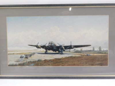 Four automobile and aviation prints, comprising After K W Burton, The AC 1936, 27cm x 34cm, The Royal Signals Motorcycle Display Team, 44cm x 54cm, After K W Burton The Austin 7 Chummie, 27cm x 35cm, and After V R Williamson, The Vulcan, 106 Squadron Lanc - 5