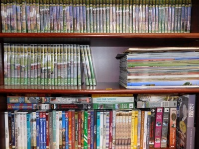 British Steam DVDs, and British Steam Railways magazines, Railway Roundabouts, videos, etc. (5 shelves) - 2