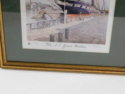 After A V Pace (20thC School). The SS Great Britain, limited edition 897/1000, signed in pencil to margin, 28cm x 19cm, framed and glazed. - 2