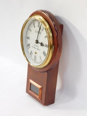 An LNER Branston Booking Office wall clock, in a oak case, 40cm high, 26cm wide. - 2