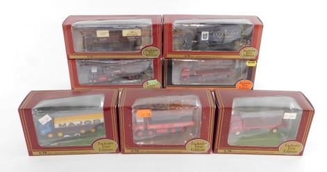 Exclusive First Editions diecast commercial vehicles, scale 1:76, including 19302 Atkinson Flat Bed Semi Trailer, Barton Transport Bedford TK Flat Bed, etc. (7)
