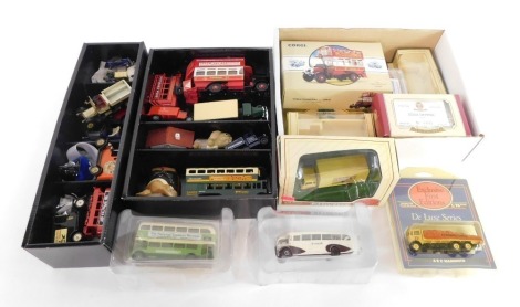 A group of diecast vehicles, scale 1:76, to include Bedford TK box van, Corgi Thorneycroft Bus, etc, boxed and unboxed. (a quantity)