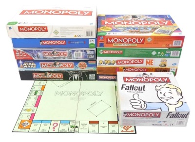 Monopoly board games, including Monopoly Fortnight, Monopoly The Here And Now edition, Star Wars Episode 2 Monopoly, Spider-Man Monopoly, The Grimsby and Cleethorpes edition, etc. (a quantity)