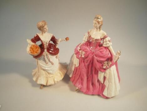 A Coalport figure, Happy Ever After, sculptured by J Bromley, another of Nell Gwyn