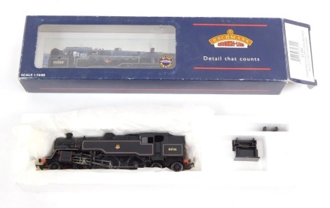 A Bachmann branch line OO gauge standard class 4MT tank locomotive, 2-6-4T, 80136, BR lined black, weathered, 32-355, boxed.