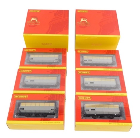 Hornby OO gauge rolling stock three wagon sets, R6783 BR XLMS coke hopper wagons three pack. (2)