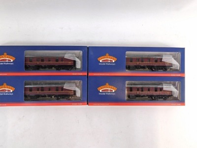 Bachmann Branchline coaches, 39-176D BR mark I BG coach full brake maroon, boxed. (4) - 2