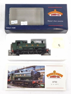 A Bachmann Branchline Pannnier tank locomotive, 060, 3715, GWR green, 32-200B, boxed.