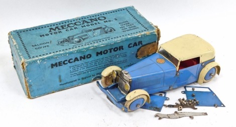 A Meccano clockwork tin plate M247 saloon coupe, boxed (AF)