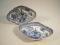 A pair of 19thC pearl ware blue and white entre? dishes