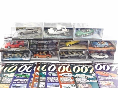 The James Bond car collection, including Citroen C2V For Your Eyes Only, Aston Martin DB5 Goldfinger, Lotus Espree The Spy Who Loved Me, Ferrari F355GTS Goldeneye, BMW Z8 The World is not Enough, magazines, etc. (1 tray) - 2