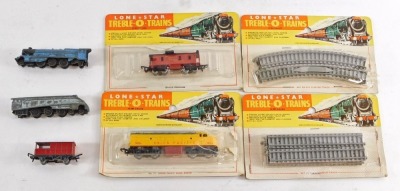 Lonestar N-gauge 000 trains, including class A4 locomotives, Union Pacific locomotive, track and rolling stock. (1 box)