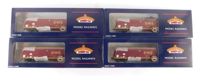 Bachmann Branchline OO gauge rolling stock, 37-852 104 tonne GW HTA coal hopper wagons, EWS, boxed. (4)