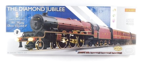 A Hornby The Diamond Jubilee OO gauge set, to include LMS Princess Class 'Princess Elizabeth' 4-6-2 locomotive, two LMS composite coaches, LMS brake coach, boxed.