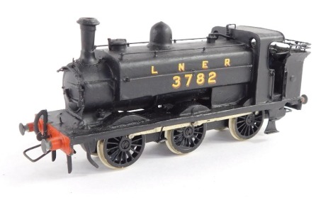 A kit built OO gauge class J51 tank locomotive, 0-6-0, 3782, LNER black.