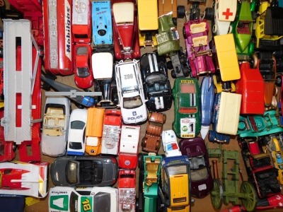 Die cast vehicles, play worn, to include Matchbox Superkings K52 Datsun 240Z, Matchbox Models of Yesteryear 1919 Crossley, Matchbox Models of Yesteryear 1931 Stutz Bearcat (Y14), etc. (1 box)