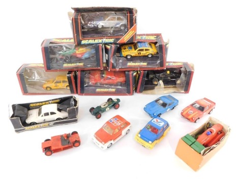 Scalextric slot cars, to include C.479 Ford Capri 3 litre, C425 Lotus Renault 98T, Ford XR3 (silver), C391 Ferrari GTO, Ford Benetton B189, C Bardell XR3, etc. (1 tray)