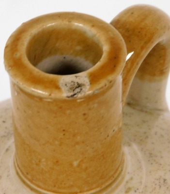 A Johnson Basker and Fletcher, Grantham stoneware whisky flagon, 19cm high. (AF) - 3