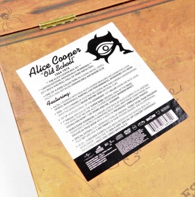 An Alice Cooper 'Old School' box set, containing four CDs, DVD, 12" LP, 7" single, hardcover yearbook, reproduction ticket stub, etc., contained in a presentation box. - 2