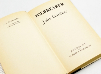 Gardner (John). Icebreaker, first edition, hardback with dust jacket, published by Jonathan Cape, London 1983, price clipped, with presentation inscription. - 3