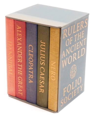 Folio Society. Rulers of the Ancient World: Hannibal, Alexander the Great, Cleopatra, Julius Caesar, and Nero, cloth bound hardbacks, published 1998, in presentation slipcase.