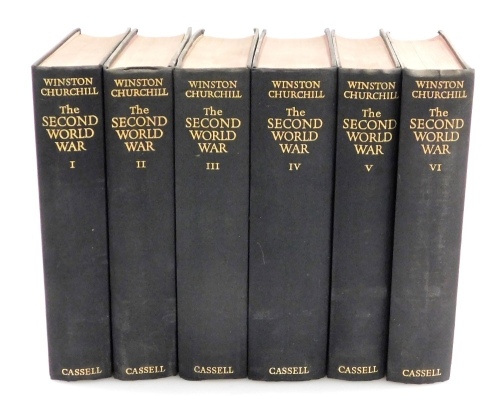 Churchill (Winston S.). The Second World War, volumes one to six, clothbound, published by Cassell and Co, London 1948-1954.