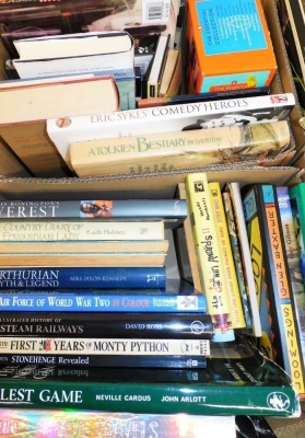 General reference. Fiction and non fiction, some hardback, to include Day (David) A Tolkien Bestiary, Illustrated History of Steam Railways, Palin (Michael) North Korea Journal, signed hardback, Mrs Brown Family Hard Book, Collecting Railwayana, etc. (a q - 2