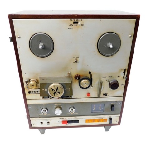 An Akaix-1800SD Crossfield Super Deluxe tape recorder, reed to reel eight track, serial number C-3031. Buyer Note: WARNING! This lot contains untested or unsafe electrical items. It is supplied for scrap or reconditioning only. TRADE ONLY