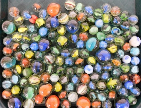 Glass marbles, various colours and sizes. (a quantity)