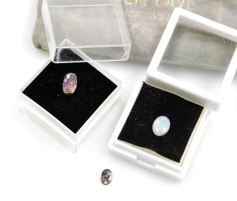 Two oval cabachon opals, unmounted.