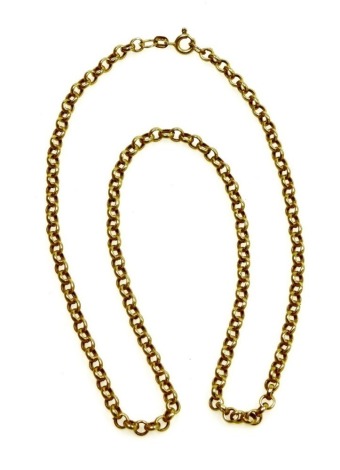 A 9ct gold chain, on a bolt ring clasp, 4.5g.