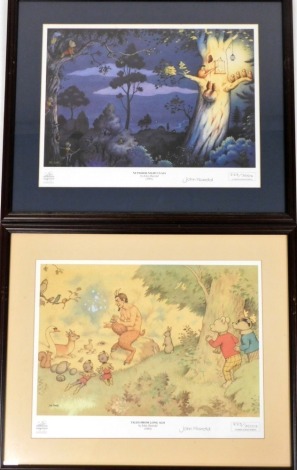 After John Harrold. Two Rupert The Bear prints, Tales From Long Ago, limited edition number 223/300 and Nutwood Night Class, limited edition 223/300 each 26cm x 38cm.