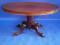 A Victorian mahogany breakfast table with oval moulded tilt top on octagonal