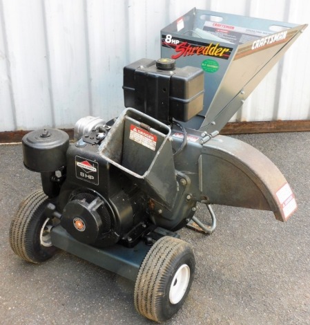 A Craftsman 8 horsepower petrol garden shredder.