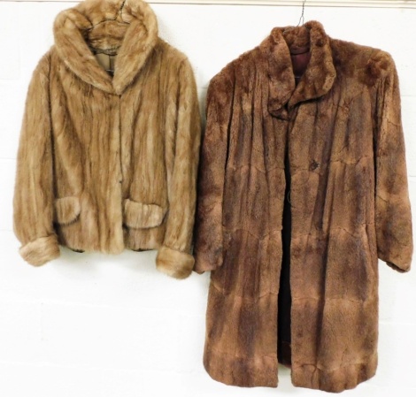 A Calman Links London fur coat, and a further fur coat.