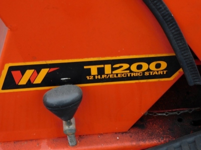 A Ransones Westwood ride on mower, T1200 12HP-electric start. - 2