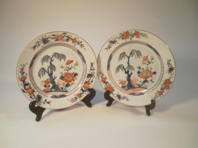 A pair of 18thC Chinese Imari plates