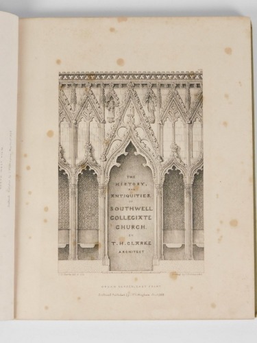 Killpack (W.B) THE HISTORY AND ANTIQUITIES OF SOUTHWELL COLLEGIATE CHURCH list of subscribers, engraved plates, cloth-backed boards 4to, 1839