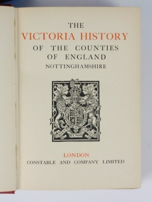 Page (William, ed.) THE VICTORIA HISTORY OF THE COUNTIES OF ENGLAND, NOTTINGHAMSHIRE vols 1-2 only (of 4) publisher's cloth, folio, 1906 - 3