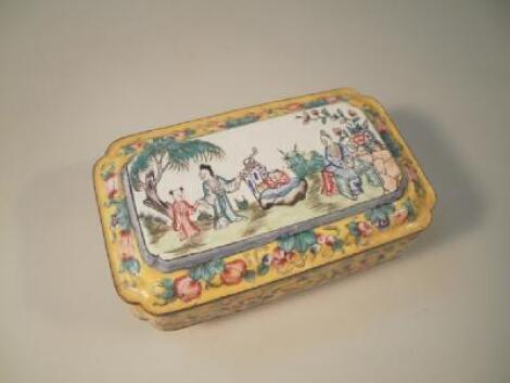 A Canton enamel box and cover in the jeune palette