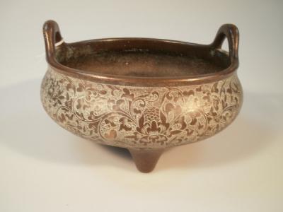 A Chinese bronze censer