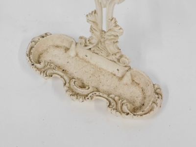 A Coalbrookedale style cast iron umbrella stand, in white finish with rococo detailing, 63cm high, 45cm wide, 15cm deep. - 3