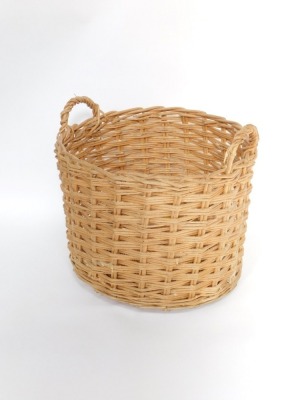 Two wicker log baskets, 67cm and 52cm diameter. - 2